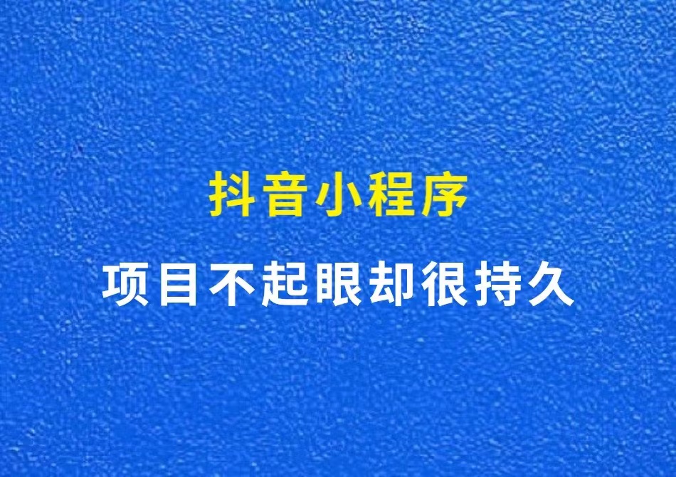 抖音小程序，项目不起眼却很持久【附小程序平台】