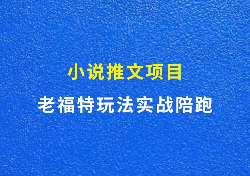 小说推文项目，老福特平台玩法，项目实战陪跑