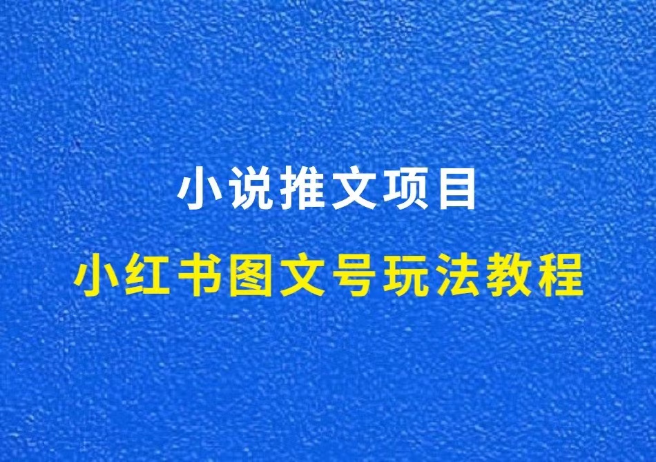 小说推文项目：小红书图文号（玩法教程）